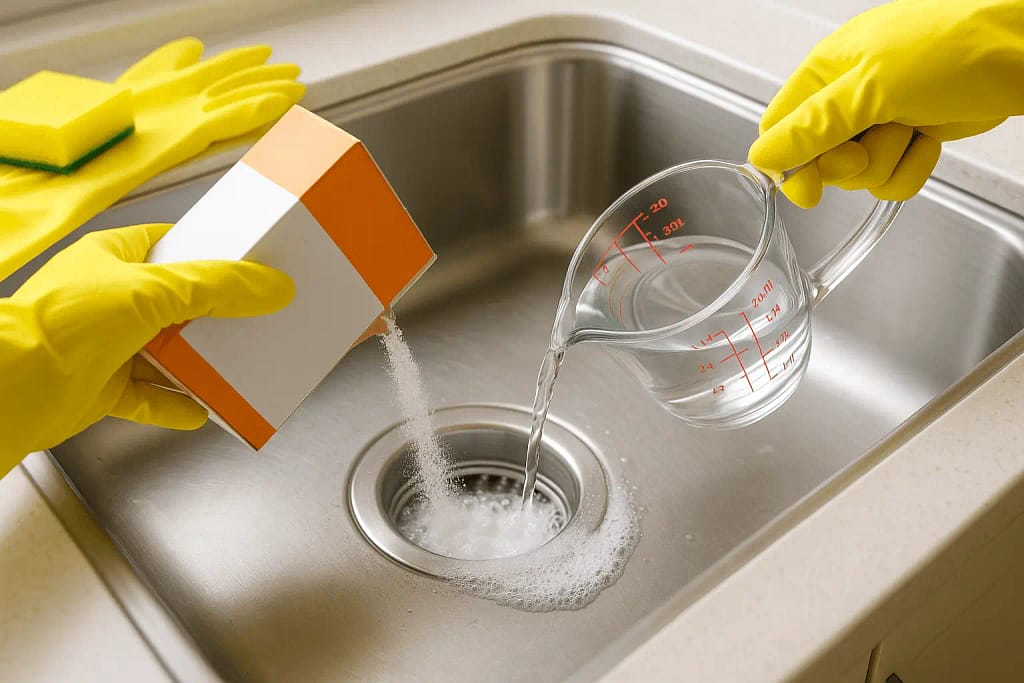 cleaning kitchen sink drain